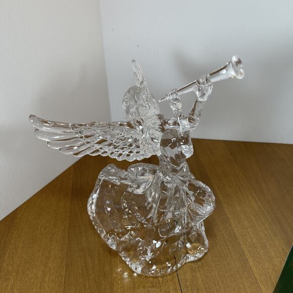 Holiday Treasures Vintage Acrylic Angel Tree Topper Clear Trumpet Table Decor - Picture 5 of 10